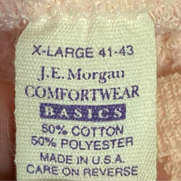 J E Morgan Pink Thermal  Long Sleeve Pajama Set Cozy Cold Weather Wear Size XL - Picture 4 of 5